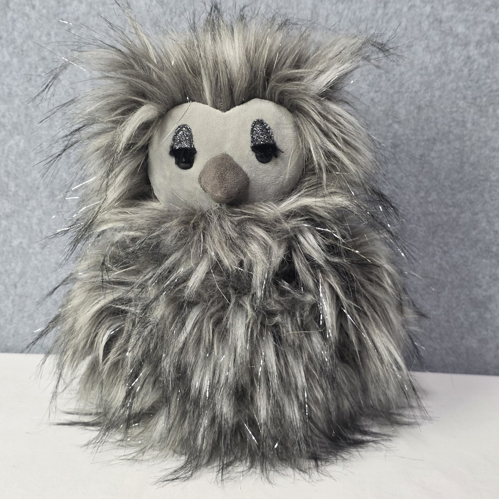 Jellycat London Gloria Owl Sparkly Black Grey Stuffed Animal Plush